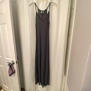 BCBGMaxAzria Black and White Striped Maxi Dress